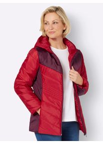 Classic Basics Damen Steppjacke, rot, Gr. 50, gemustert, mehrfarbig, 100% Polyester, Wattierung:100% Polyester, Jacken