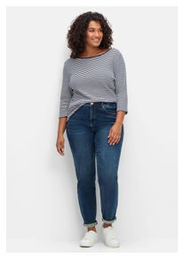 sheego Damen Stretch-Jeans "Große Größen", blau, casual, Gr. 42, unifarben, Obermaterial: 96% Baumwolle, 4% Elasthan (LYCRA XTRA LIFE), Jeans, Skinny