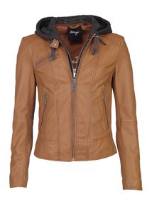 Maze Damen Lederjacke "Mico", braun, Gr. S, Obermaterial: 100% Lammleder / Innenfutter: 100% Polyester / Kapuze: 55% Baumwolle, 45% Polyester, Jacken