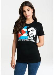 logoshirt Damen T-Shirt "Che - Cuban Flag", schwarz, casual, Gr. M, bedruckt, 100% Baumwolle, Shirts, mit lizenziertem Originaldesign