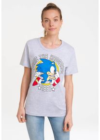 logoshirt Damen T-Shirt "Sonic The Hedgehog - 1991", grau, casual, Gr. XL, bedruckt, meliert, 95% Baumwolle, 5% Viskose, Shirts, mit lizenziertem