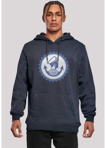 F4NT4STIC Herren Kapuzenpullover "Knut und Jan Hamburg", blau, casual, Gr. S, Obermaterial: 65% Baumwolle, 35% Polyester, Pullover, Print