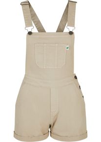 Urban Classics Damen Jumpsuit "Urban Classics Damen Ladies Organic Short Dungaree", weiß, Gr. 4XL, unifarben, 50% Baumwolle (Bio), 48% Baumwolle, 2%