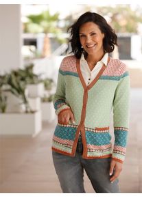 Casual Looks Damen Cardigan, bunt, Gr. 36, gemustert, mehrfarbig, 50% Baumwolle, 50% Polyacryl, Strickjacken