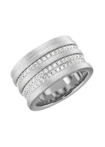 Damen Silberring "mit weißen Zirkonia, Silber 925", 54, Silber 925 (Sterlingsilber), weiß, Giorgio Martello MILANO, Silber 925 (Sterlingsilber),