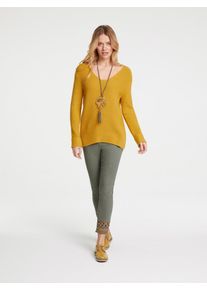 Heine Damen Strickpullover "Pullover", gelb, Gr. 36, unifarben, 52% Viskose, 26% Polyester, 22% Polyamid, Pullover