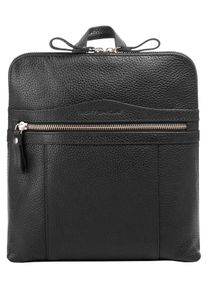 Betty Barclay Cityrucksack, schwarz, Rindsleder, Leder, Strukturmuster, klassisch, Rucksäcke, echt Leder