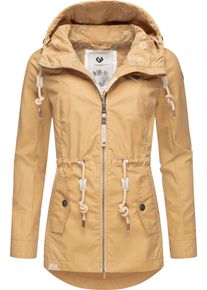 Ragwear Damen Outdoorjacke "Monadis", beige, casual, Gr. XXL, 65% Polyester, 35% Baumwolle, Jacken, Leichte Damen Übergangsjacke mit wasserdichtem
