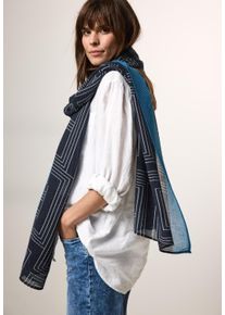 Cecil Damen Schal, blau, casual, unifarben, Stoff, 100% Polyester, Modetücher, mit grafischem Muster