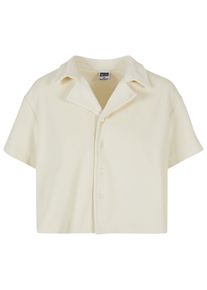 Urban Classics Damen Langarmhemd "Urban Classics Damen Ladies Towel Resort Shirt", weiß, Gr. XS, unifarben, 100% Baumwolle, Hemden