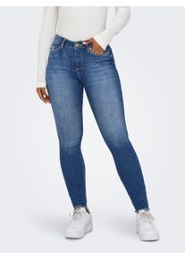 Only Damen Ankle-Jeans "ONLBLUSH MID SK ANK RW DNM REA1319 NOOS", blau, modisch, Gr. S, unifarben, Denim/Jeans, Obermaterial: 92% Baumwolle, 6%