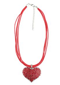 Damen Kette mit Anhänger "Malaga", rot, Basic, Collezione Alessandro, Glas, Halsketten, mit Herzanhänger