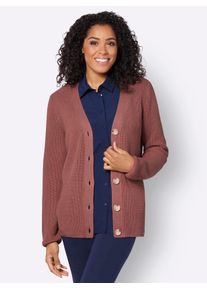 Casual Looks Damen Cardigan, rot, Gr. 40, unifarben, 50% Baumwolle, 50% Polyacryl, Strickjacken