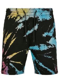 Urban Classics Herren Stoffhose "Urban Classics Herren Tie Dye Sweat Shorts", schwarz, Gr. S, Batikmuster, 100% Baumwolle, Hosen