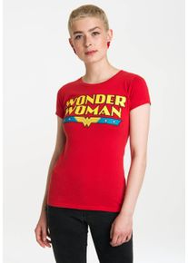 logoshirt Damen T-Shirt "Wonder Woman", rot, casual, Gr. L, bedruckt, 100% Baumwolle, Shirts, mit lässigem Vintage-Print
