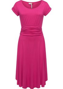 Ragwear Damen Sommerkleid "Yvone Solid", pink, casual, Gr. M, Material: 95% Viskose, 5% Elasthan, Kleider, leichtes Jersey-Kleid mit Taillengürtel