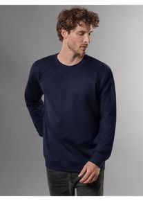 TRIGEMA Herren Sweatshirt "TRIGEMA Sweatshirt", blau, Basic, Gr. M, 70% Baumwolle, 30% Polyester, Sweatshirts