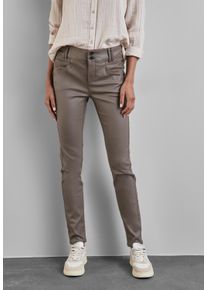 Street One Damen Lederimitathose, braun, casual, Gr. 42, unifarben, Stoff, 79% Viskose, 18% Nylon, 3% Elasthan, Hosen, Middle Waist
