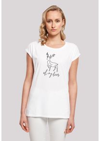F4NT4STIC Damen T-Shirt "Winter Christmas Deer", weiß, casual, Gr. 4XL, Obermaterial: 100% Baumwolle, Shirts, Premium Qualität, Rock-Musik, Band