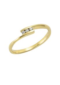 OROLINO Damen Fingerring "Gold 585 mit 3x Brillant zus. 0,06ct.", 060 (19,1), 0,06 ct SI = kleine Einschlüsse, Gold, gelb, Gold, Fingerringe