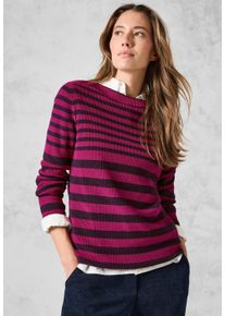Cecil Damen Strickpullover, rosa, casual, Gr. M, gestreift, Web, 100% Baumwolle, Pullover, aus reiner Baumwolle