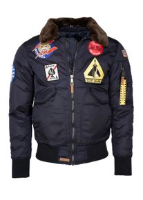 Top Gun Herren Bomberjacke "TG20202013", blau, Gr. XXL, Obermaterial: 100% Nylon / Innenfutter: 100% Polyester / Strick: 100% Polyester / Wattierung:
