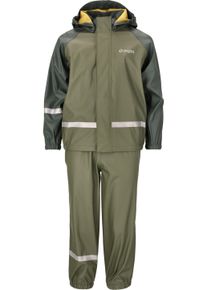 ZIGZAG Kinder Regenanzug "GILBO", grün, casual, Gr. 140, mehrfarbig, 100% Polyester, Sportanzüge, mit reflektierenden Elementen