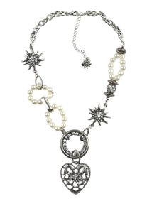 Allgäu Rebell ALLGÄU REBELL Damen Kette mit Anhänger "Franzi", weiß, Basic, Metall, Halsketten, mit Herzanhänger