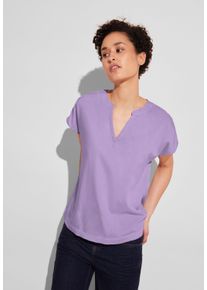 Street One Damen Shirtbluse, lila, casual, Gr. 40, unifarben, Stoff, 100% Viskose, Blusen, aus softer Viskose