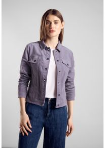 Street One Damen Kurzjacke, lila, casual, Gr. 44, unifarben, Web, 98% Baumwolle, 2% Elasthan, Jacken, mit Brusttaschen