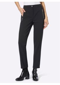 Heine Damen 7/8-Hose, schwarz, Gr. 36, unifarben, 86% Polyester, 14% Elasthan, Hosen