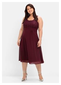 sheego Damen Cocktailkleid "Große Größen", lila, feminin, Gr. 54, unifarben, Obermaterial: 100% Polyester;Futter: 100% Polyester;Spitze: 100%