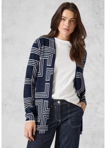 Cecil Damen Strickjacke, blau, casual, Gr. M, unifarben, Web, 50% Polyacryl, 50% Baumwolle, Strickjacken, im soften Baumwoll-Mix