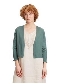Cartoon Damen Strickjacke "Cartoon Strick-Cardigan mit Rüschen", grün, modisch, Gr. 40, Obermaterial: 67% Viskose, 33% Polyamid., Strickjacken,