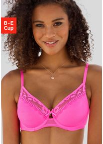 Vivance Damen T-Shirt-BH, Gr. 70, pink, Spitze, Obermaterial: 86% Polyamid, 14% Elasthan, feminin, BHs, aus feinem Mesh-Material und Spitze in
