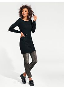 Heine Damen Longpullover "Longpullover", schwarz, Gr. 40, unifarben, 100% Baumwolle, Pullover