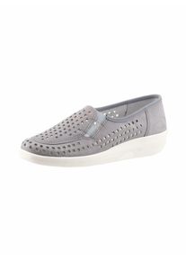 CLASSIC Damen Slipper, Gr. 43, grau, Glattleder, Nubukleder, Nubukleder, klassisch, Schuhe
