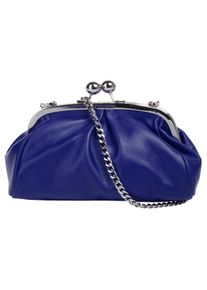 Samantha Look Damen Umhängetasche, blau, Leder, unifarben, leicht glänzend, Taschen, echt Leder, Made in Italy