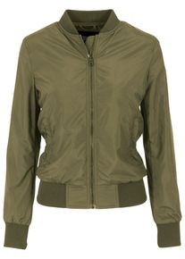 Urban Classics Damen Allwetterjacke "Urban Classics Damen Ladies Light Bomber Jacket", grün, casual, Gr. XS, unifarben, 100% Polyester, Jacken