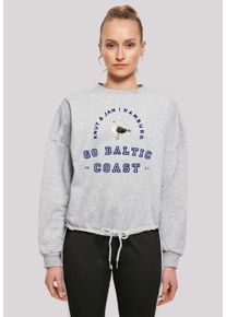 F4NT4STIC Damen Sweatshirt "Möwe Knut & Jan Hamburg", grau, casual, Gr. L, Obermaterial: 65% Baumwolle, 35% Polyester, Sweatshirts, Print