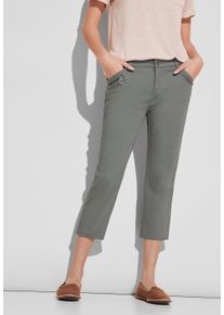 Street One Damen 3/4-Hose, grün, casual, Gr. 38, unifarben, Web, 97% Baumwolle, 3% Elasthan, Hosen, in 3/4-Länge