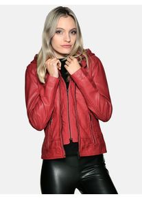 JCC Damen Lederjacke "31020359", rot, Gr. XXL, Obermaterial: 100% Leder, Lamm / Kapuze: 100% Baumwolle / Lining: 100% Polyester, Jacken