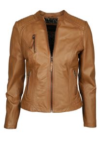 JCC Damen Bikerjacke "125302", braun, Gr. 40, Obermaterial 100% Leder, Lamm / Futter: 100% Polyester, Jacken