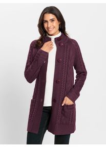 Inspirationen Damen Strickjacke, rot, Gr. 40, unifarben, 50% Baumwolle, 50% Polyacryl, Strickjacken