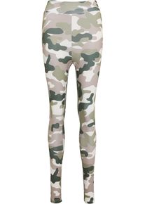 Urban Classics Damen Leggings "Urban Classics Damen Ladies High Waist Camo Tech Leggings", bunt, Gr. S, 77% Polyester, 23% Elasthan, Hosen