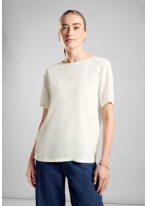 Street One Damen T-Shirt, weiß, casual, Gr. 38, unifarben, Stoff, Vorderteil: 100% Viskose; Rückenteil: 95% Viskose, 5% Elasthan, Shirts,