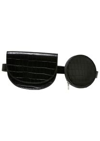 Urban Classics Mini Bag "Urban Classics Unisex Croco Synthetic Leather Double Beltbag", schwarz, Polyester, Taschen