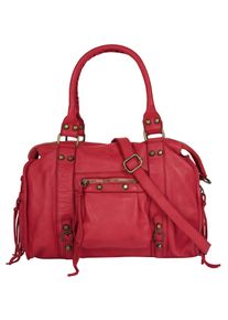 Samantha Look Damen Shopper, rot, Leder, vintage, Taschen, echt Leder, Made in Italy
