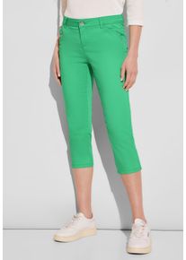 Street One Damen 3/4-Hose, grün, casual, Gr. 32, unifarben, Web, 97% Baumwolle, 3% Elasthan, Hosen, in 3/4-Länge