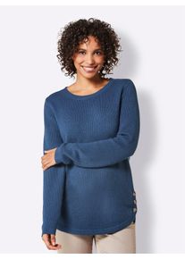 Damen Strickpullover "Viskose-Lyocell-Pullover", blau, Gr. 40, CREATION L PREMIUM, unifarben, 42% Viskose, 30% Lyocell, 28% Polyester, Pullover